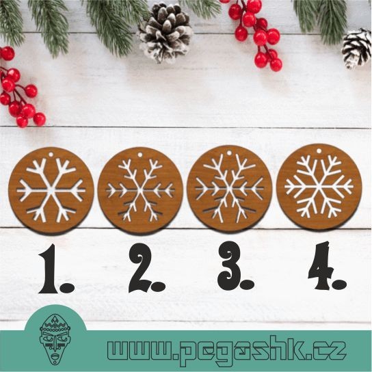 DŘEVĚNÁ VÁNOČNÍ OZDOBA - Snowflake Christmas Decorations - Kliknutím na obrázek zavřete